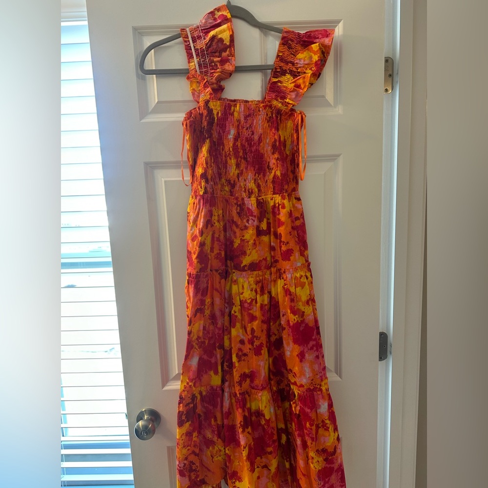 Maxi dress with ruffle straps